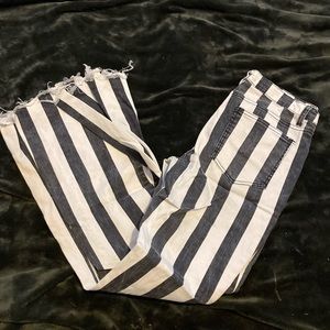 Dark Blue stripped bell bottoms. Size large (8s).
